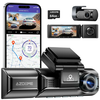 AZDome AZDome M550 Pro 3CH 4K Wifi GPS 64gb dashcam