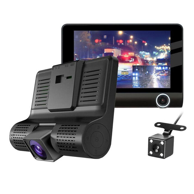 Dashcamdeal T7 Taxi Triple 3CH 4.0 inch LCD dashcam