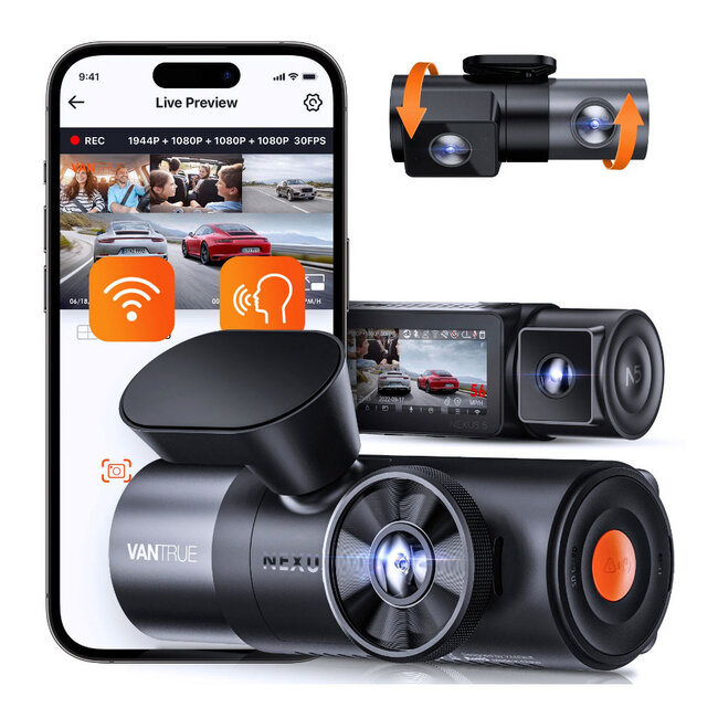 Vantrue Vantrue N5 2K QuadHD 4CH Wifi GPS 360 degree dashcam